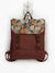 Unique flower pattern backpack, multifunctional top handle travel school bag