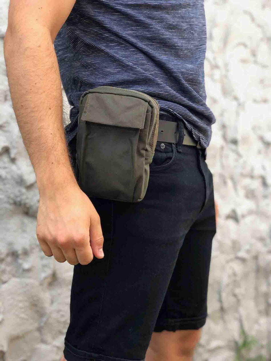 Man Small Canvas Crossbody Phone Purse Bag Mini Messenger Bag Waist Belt  Side Bag